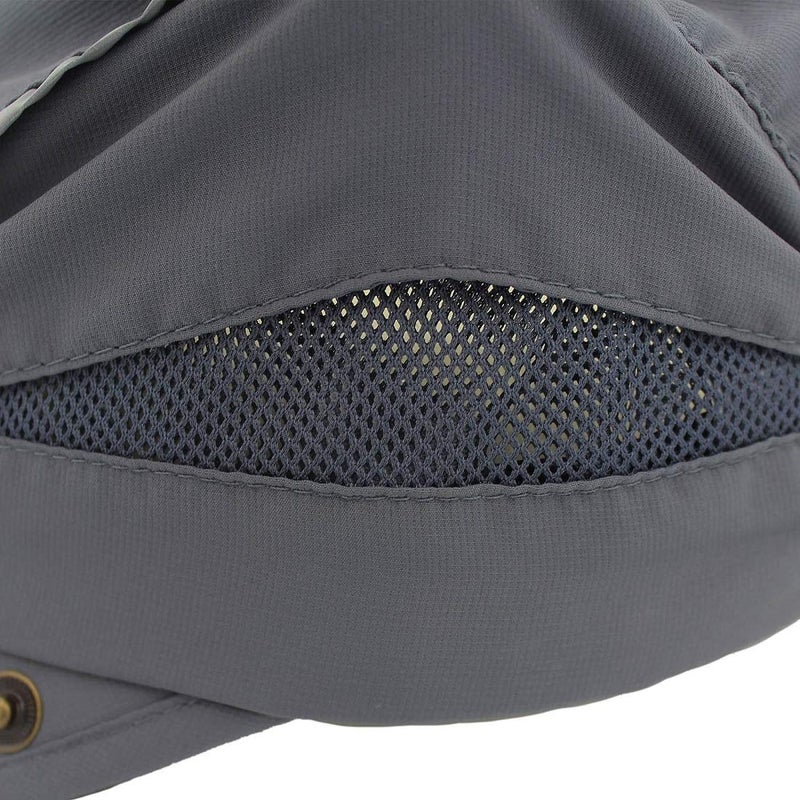 LLmoway Men Fishing Hat with Ear and Neck Flap Outdoor Sun Protection Cap with Foldable Bill Grey - Image 5